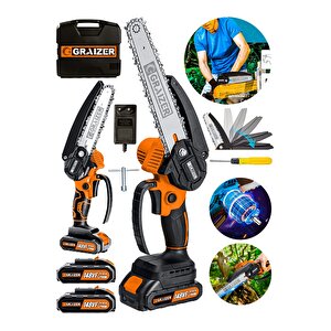 Alman 148 Vf 10 Ah %100 Kömürsüz Motor Akülü Dal Kesme Budama Testere Bıçkı Makinesi 15 Cm