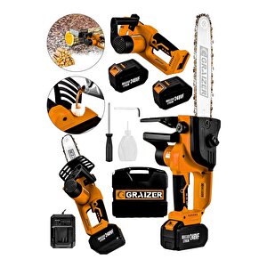Alman 248 Vf 10 Ah %100 Bakir Sargili Akülü Dal Kesme Budama Testere Bıçkı Makinesi 35 Cm
