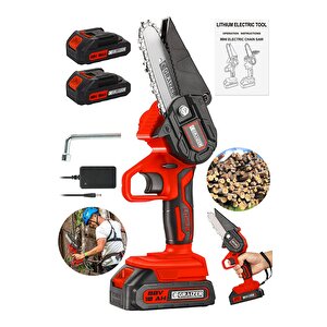 Alman 88 V 10 Ah Akülü Dal Kesme Budama Testere Bıçkı Makinesi Çift Akülü Çantali 10 Cm Pala