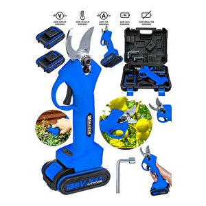 Alman 128 Vf 10 Ah Kömürsüz Motor Akülü Bağ Makasi Dal Budama Kesme Makasi Makinesi Çantali