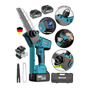 Graizer Alman 21 Vf 3000 Mah Dijital Şarj Göstergeli Şarjlı Akülü Dal Kesme Budama Testere Makinesi 10 Pilli