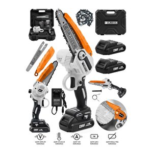Alman 128 Vf 10 Ah Yağ Pompali Motor Akülü Dal Kesme Budama Testere Bıçkı Makinesi 20cm