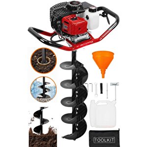 Alman Gtx52 150 Mm Çelik Şanzuman 
Benzinli Toprak Burgu Makinesi Fidan Dikme Makinesi