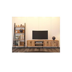 Yanke Tv Ünitesi 180 Alt Modül + Kitaplık Atlantik Çam
