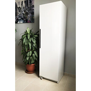 Erzak Dolabı Tek Kapaklı 160 Cm Çok Amaçlı Dolap Kiler Dolabı Beyaz