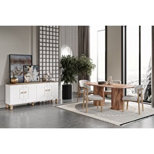 Alden White Yemek Odası Takımı
