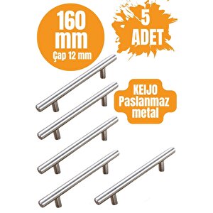 5 Adet Keijo Inox 160mm Paslanmaz Kulp (mobilya, Dolap Kulbu, Kulp Modeli)