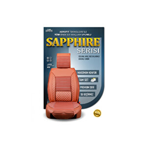 Seat Alhambra 3 Tekli 5 Koltuklu Lüx Deri Oto Koltuk Kılıfı Ön Arka Takım Safir Tarçin Tarçın