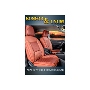 Peugeot Rifter 2024-2025 3 Tekli Lüx Deri Oto Koltuk Kılıfı Ön Arka Takım Safir Tarçin Tarçın