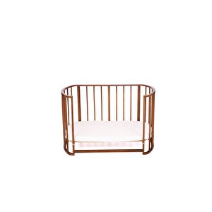 Ahşap Beşik Anne Yanı Beşik Ceviz 60x120 - Uyku Setsiz Tek Yataklı Tekerlekli