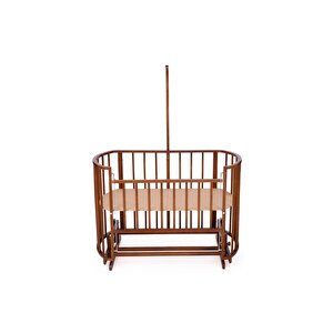 Ahşap Beşik Anne Yanı Beşik Ceviz 60x120 - Uyku Setsiz Tek Yataklı
