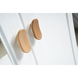 Masal %100 Mdf Membran 5 Kapaklı Dolap Gardırop beyaz