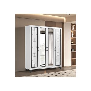 Eva %100 Mdf 4 Kapaklı Dolap Gardırop