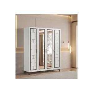 Perla %100 Mdf 4 Kapaklı Dolap Gardırop