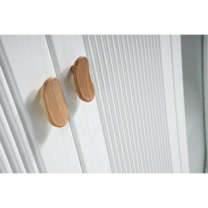 Peri %100 Mdf Membran 3 Kapaklı Dolap Gardırop beyaz