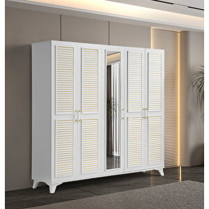 Ege %100 Mdf 5 Kapaklı Dolap Gardırop