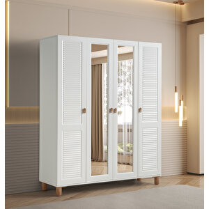 Favori %100 Mdf Membran 4 Kapaklı Dolap Gardırop aytaşı
