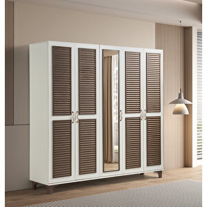 Toprak %100 Mdf 5 Kapaklı Dolap Gardırop