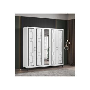Eva %100 Mdf 5 Kapaklı Dolap Gardırop