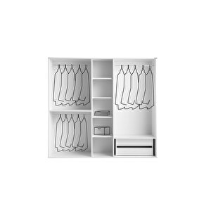 Eva %100 Mdf 5 Kapaklı Dolap Gardırop