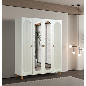 Peri %100 Mdf Membran 4 Kapaklı Dolap Gardırop aytaşı