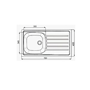 Paslanmaz Çeli̇k Deli̇ksi̇z Mutfak Evyesi̇ 76x43,5 Evye