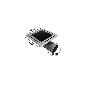 11x11 Paslanmaz Süzgeç Banyo Ve Lavabo Yer Süzgeci 50 Çıkışlı Sifon