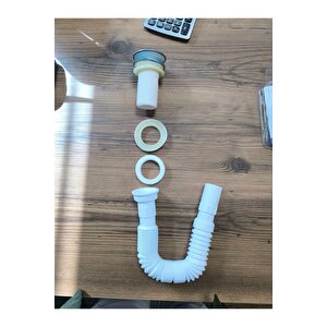 Seramik Butonlu Basmalı Lavabo Sifon Takımı Pop Up Lavabo Başlık Ve Sifon Takımı Conta Hediyeli