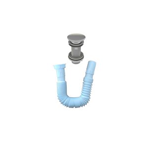 Paslanmaz Çelik Butonlu Basmalı Lavabo Sifon Takımı |pop-up Lavabo Başlık Ve Sifon Seti