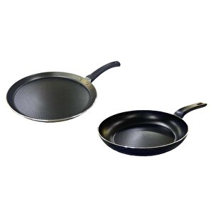 Teflon Tava 32 Cm Ve Krep Tavası Petek Desenli 2 Mm