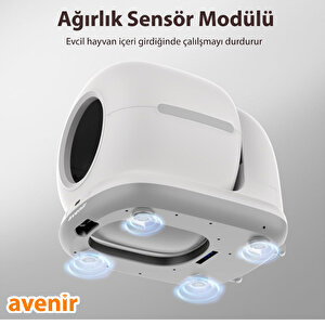 Av-cb02w Akıllı Otomatik Kedi Tuvaleti App Kontrol Koku Yapmayan Kum Kabı