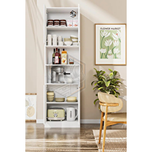 Tamamı Mdf 4 Kapaklı Ve Açık Raflı Çok Amaçlı Mutfak Dolabı/kavanozluk/kiler Dolabı
