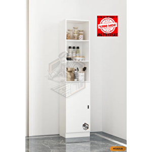 Tamamı Mdf Tek Kapaklı Ve Açık Raflı Çok Amaçlı Mutfak Dolabı/kavanozluk/kiler Dolabı