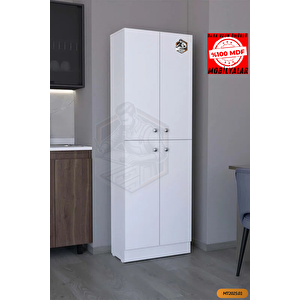 Tamamı Mdf _ 4 Kapılı Ve 5 Gizli Raflı Kiler Dolabı