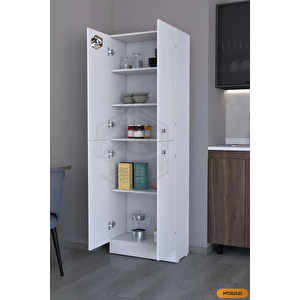 Tamamı Mdf _ 4 Kapılı Ve 5 Gizli Raflı Kiler Dolabı