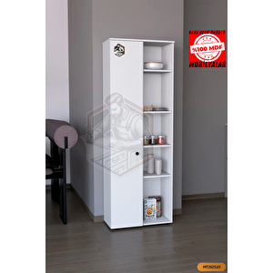 Tamamı Mdf Tek Kapaklı Ve Açık Raflı Çok Amaçlı Mutfak Dolabı/kavanozluk/kiler Dolabı