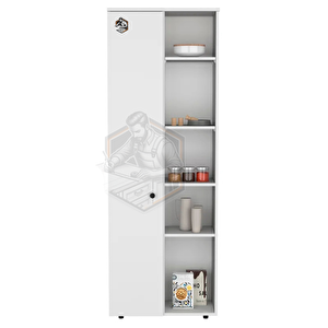 Tamamı Mdf Tek Kapaklı Ve Açık Raflı Çok Amaçlı Mutfak Dolabı/kavanozluk/kiler Dolabı