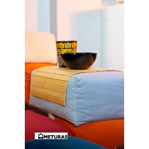 Katlanabilir Bambu Dikdörtgen Kolçak Tepsi Üstü Bardaklık Ve Tepsi Supla 46x32 Cm