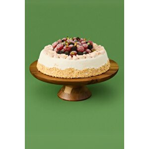 28 Cm Yuvarlak Ayaklı Akasya Ahşap Sunum Ve Pasta Servis Tabağı