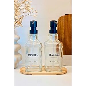 2'li Cam 500 Ml Standlı Banyo Mutfak Sabunluk S 500 Ml X2