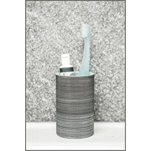 Çizgi Desenli 3'lü Banyo Aksesuar Seti - Sabunluk, Losyonluk, Diş Fırçalık Şık Ve Modern Tasarım