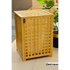 Bambu Çok Amaçlı Sepet Çamaşır Kirli Ve Oyuncak Sepeti - 45x45x62 Cm,