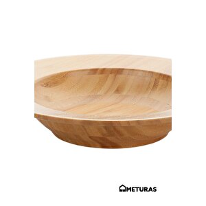 Bambu Ahşap Tabak - Derin Sunum Ve Servis Makarna Tabağı 30 * 6 Cm