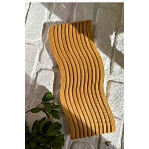 Bambu Çizgili Dikdörtgen Sunumluk Ve Servis Tahtası Çok Amaçlı Dekoratif - 39x17 Cm