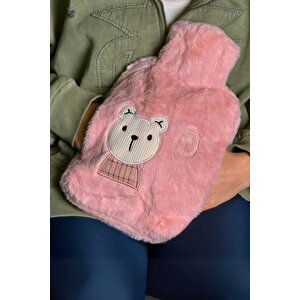 Pelüş Kılıflı 2000 Ml Sıcak Su Torbası - Kollardan Geçirilebilir Tasarım Termofor Pembe