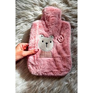 Pelüş Kılıflı 2000 Ml Sıcak Su Torbası - Kollardan Geçirilebilir Tasarım Termofor Pembe
