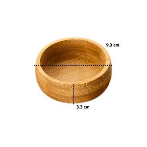 3'lü Bambu Çerezlik Sosluk Seti Ahşap Kase Doğal Bambu Sunum Kabı Tabak