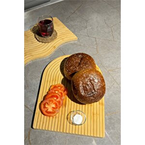 Oval Bambu Sunum Ve Kesim Tahtası - 32.5 X 24.5 Cm, Çok Amaçlı Ve Şık Tasarım