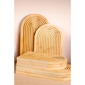 Oval Bambu Sunum Ve Kesim Tahtası - 32.5 X 24.5 Cm, Çok Amaçlı Ve Şık Tasarım