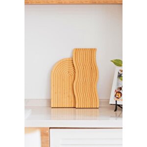 Oval Bambu Sunum Ve Kesim Tahtası - 32.5 X 24.5 Cm, Çok Amaçlı Ve Şık Tasarım